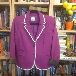 GAP purple blazer with white piping